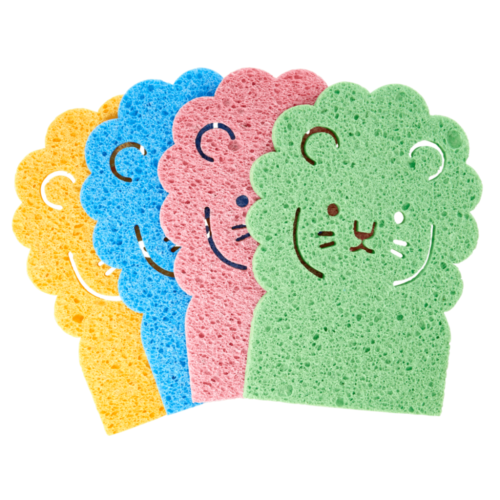 Lion Shaped Wood Pulp Cleaning Sponges By Rice DK